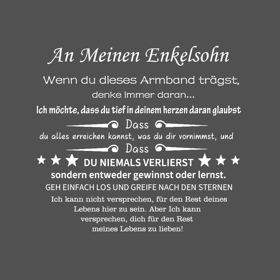 Herren Armband- An Meinen Enkel-Geschenk mit Nachrichtenkarte