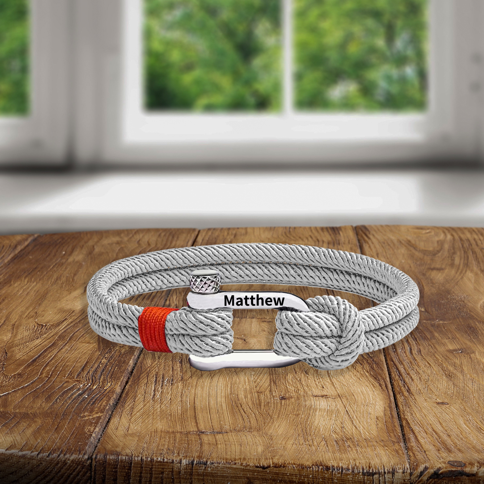 Herren Personalisierter 1 Name Edelstahl Hufeisenschnalle Handseil Armband--An unser wundervoller Sohn zum Abschluss-Geschenk mit Nachrichtenkarte