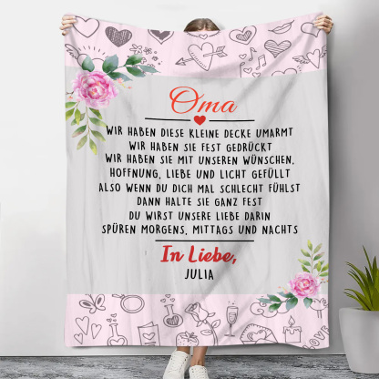 Personalisierter Text & Name Decke-Großelterntag Geschenk für Großmutter