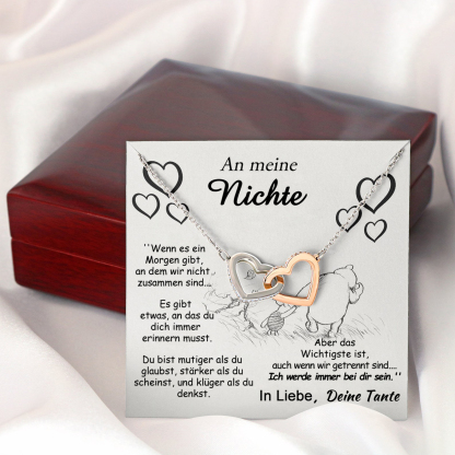 S925 Sterling Silber Halskette - An Meine Nichte von Tante - Geschenk mit Nachrichtenkarte