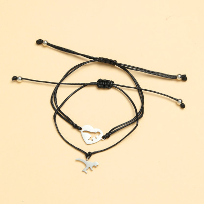 Dinos Armbänder Set mit 2 Ketten-Für das Schulkind-Schulanfang Geschenk mit Nachrichtenkarte