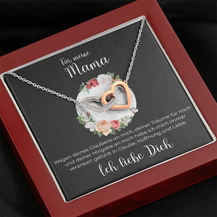 S925 Silber Herz Halskette - Für Meine Mama von Kind - Muttertag Geschenk mit Nachrichtenkarte 