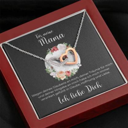 S925 Silber Herz Halskette - Für Meine Mama von Kind - Muttertag Geschenk mit Nachrichtenkarte 