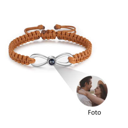 Personalisiertes Foto infinity Projektion Handseil Armband