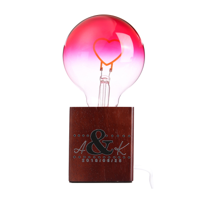 Glühbirne Nachtlicht Personalisierte 2 Buchstaben & Datum Licht Geschenk für Paare