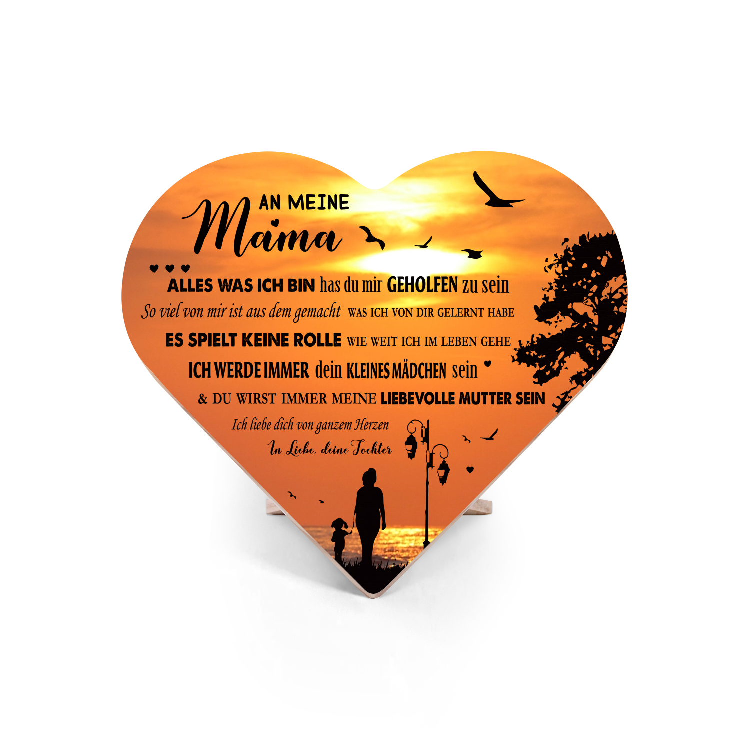 Holz Herzornament Geschenk zum Muttertag-An meine Mutter Ich liebe dich von  ganzem Herzen-Schreibtischdekoration – Kettenmachen, image size:1500x1500