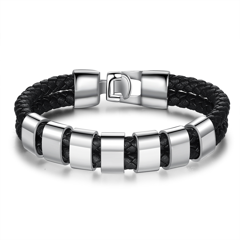 Personalisiertes 7 Namen Perlen Leder Armband-An Meinen Vater- Geschenk mit Nachrichtenkarte