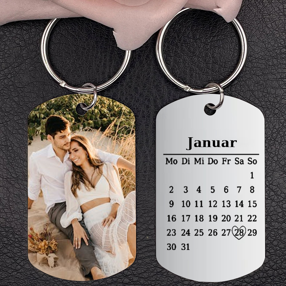 Personalisierter 1 Name & Geburtsblume & Foto Geldbörse & Foto & Datum Schlüsselanhänger Geschenkpackung Geschenkset mit Karte für Frau Freundin
