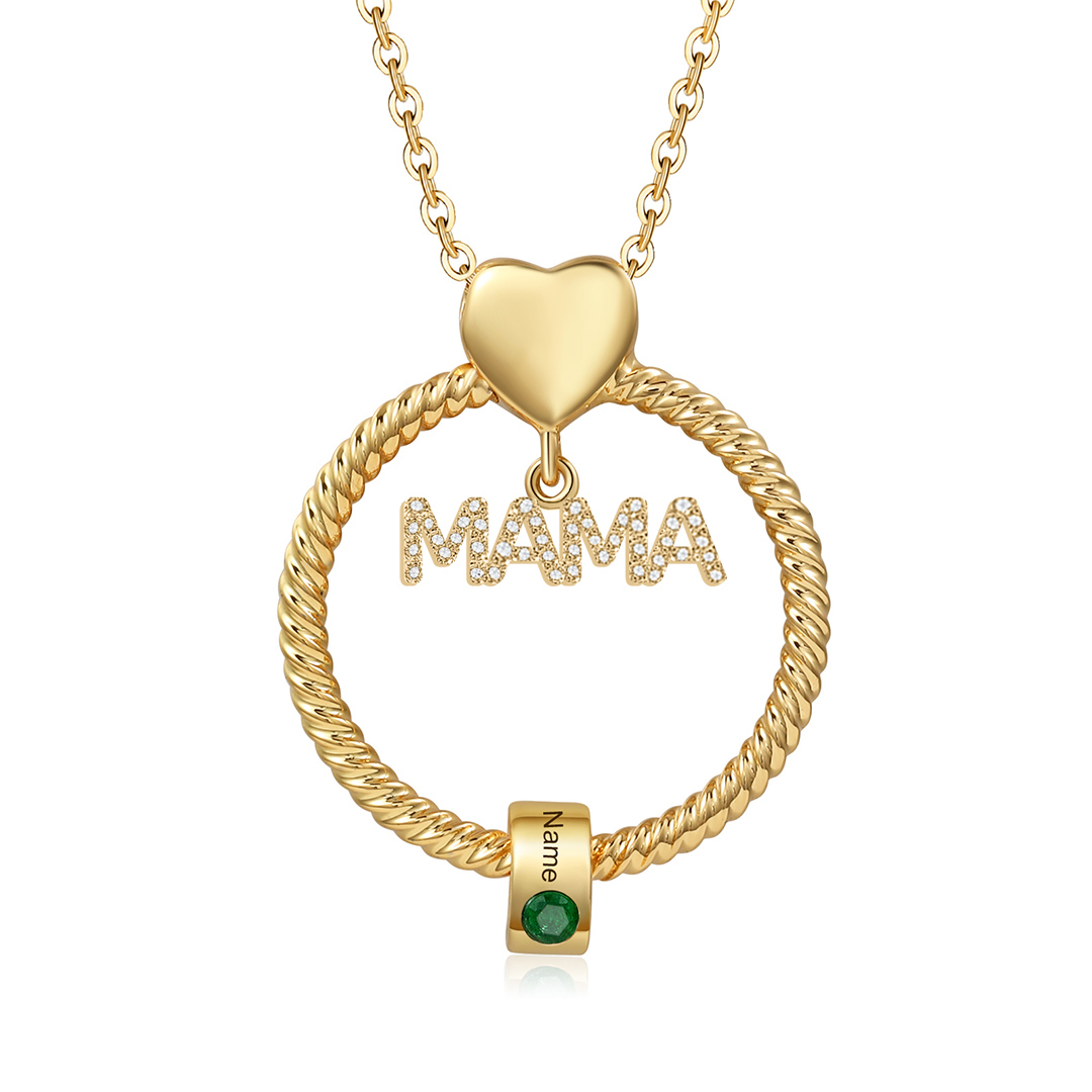 Personalisierte 1-5 Name Gravur MAMA Halskette mit 1-5 Geburtsstein