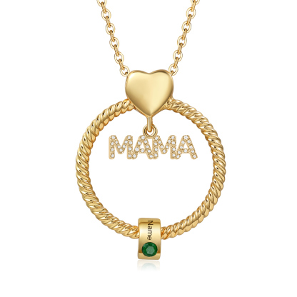 Personalisierte 1-5 Name Gravur MAMA Halskette mit 1-5 Geburtsstein