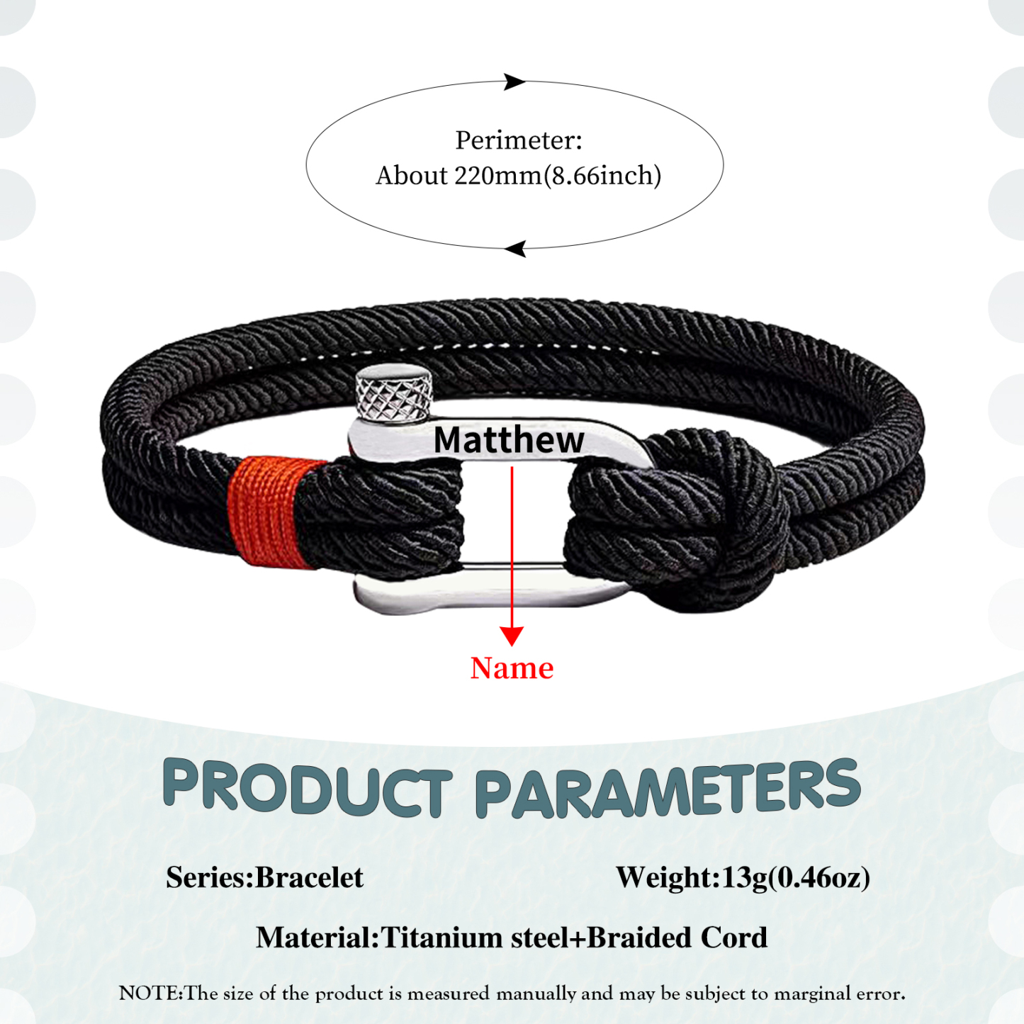 Herren Personalisierter 1 Name Edelstahl Hufeisenschnalle Handseil Armband--An unser wundervoller Sohn zum Abschluss-Geschenk mit Nachrichtenkarte