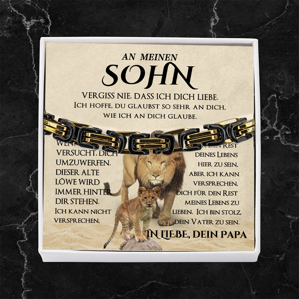 Herren Armband- An Meinen Sohn von Papa-Geschenk mit Nachrichtenkarte