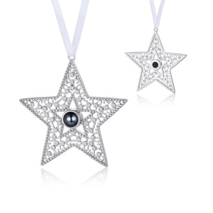 Personalisierter filigraner Sternanhänger mit Fotoprojektion zu Weihnachten, Christbaumanhänger, Weihnachtsanhänger, Ornament