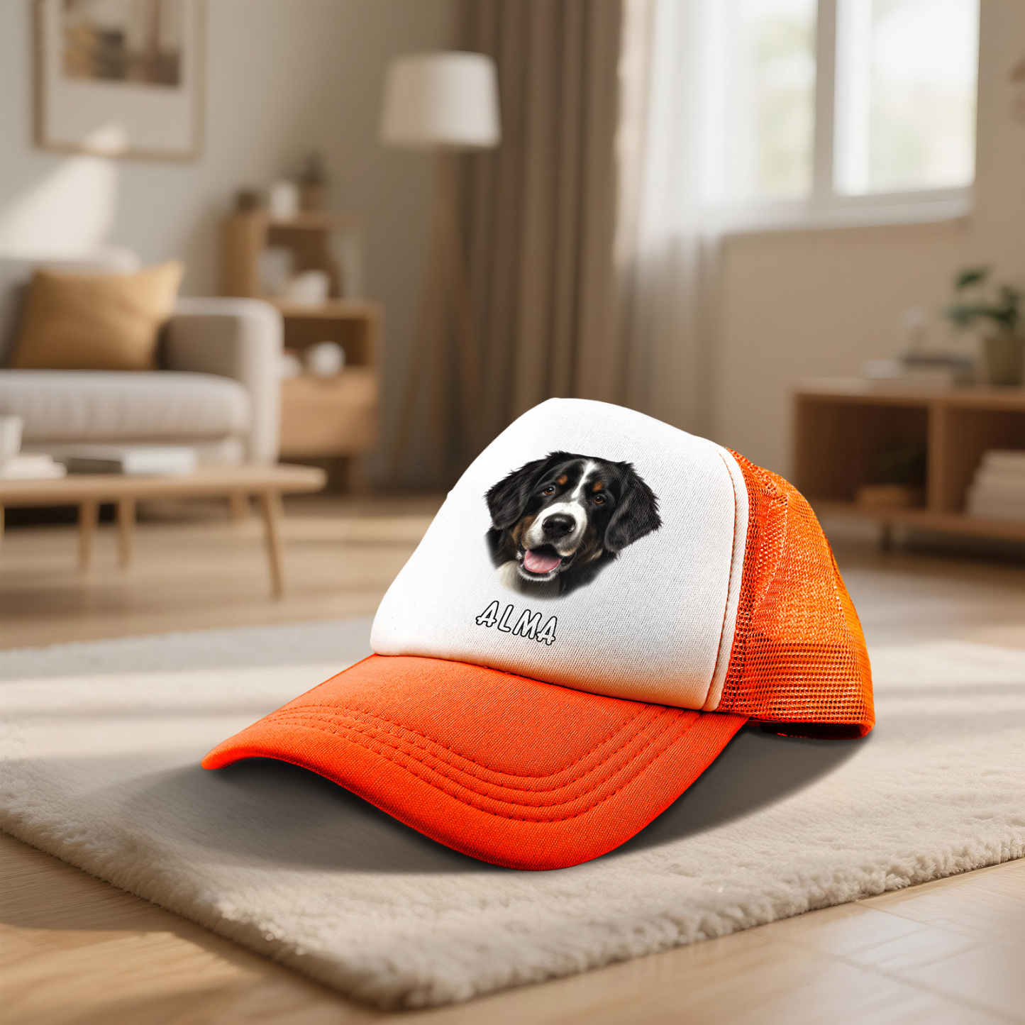 Personalisierte Mesh-Trucker-Cap mit Foto & Namen – Geschenk für Hundebesitzer und Tierliebhaber