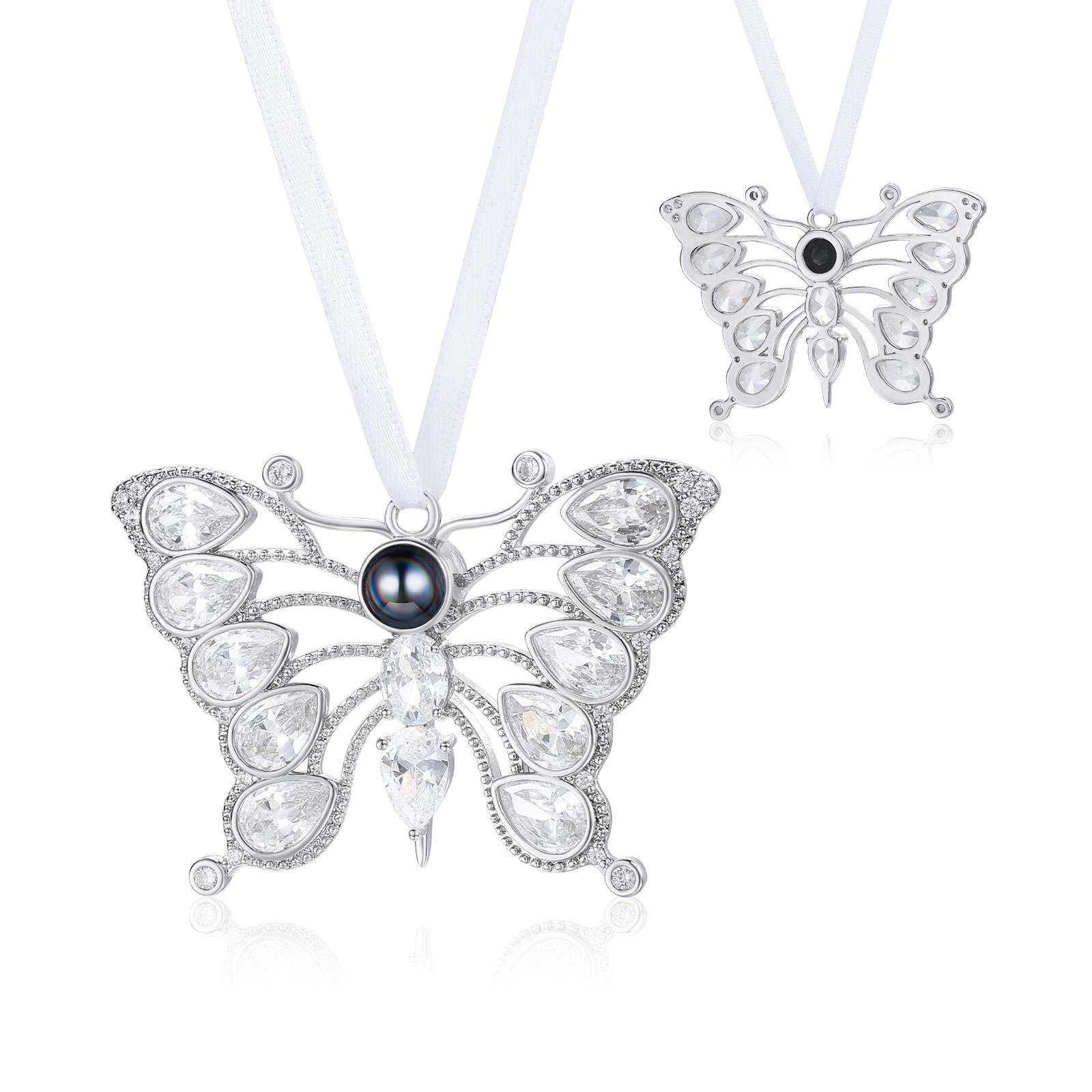 Schmetterling Kristall Personalisiertes-Foto-Projektionsanhänger zu Weihnachten, Christbaumanhänger, Weihnachtsanhänger, Ornament