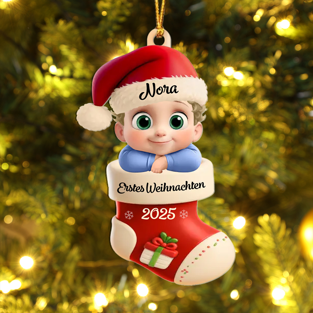 Personalised Baby’s First Christmas Stocking Ornament