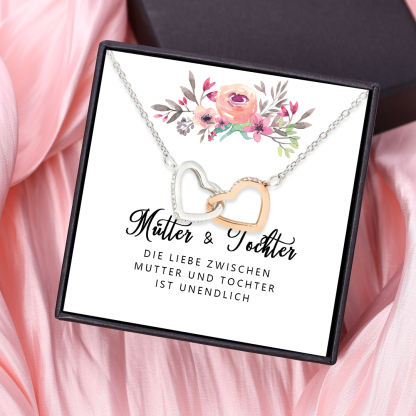 925 Sterling Silber Halskette-Die Liebe zwischen Mutter und Tochter ist unendlich-Geschenk mit Nachrichtenkarte 