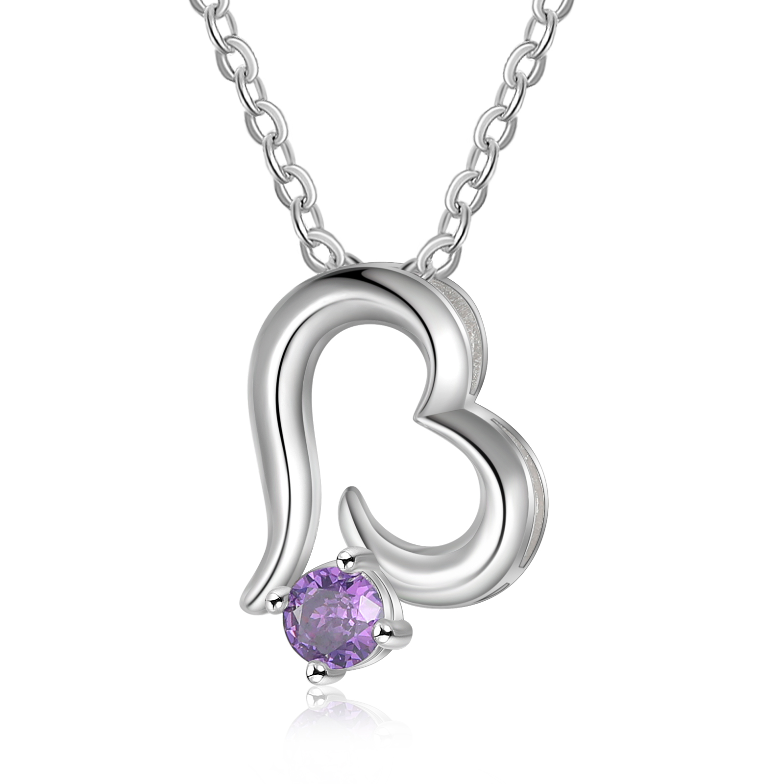 Personalisierter 1 Geburtsstein Herz Halskette für Großmutter