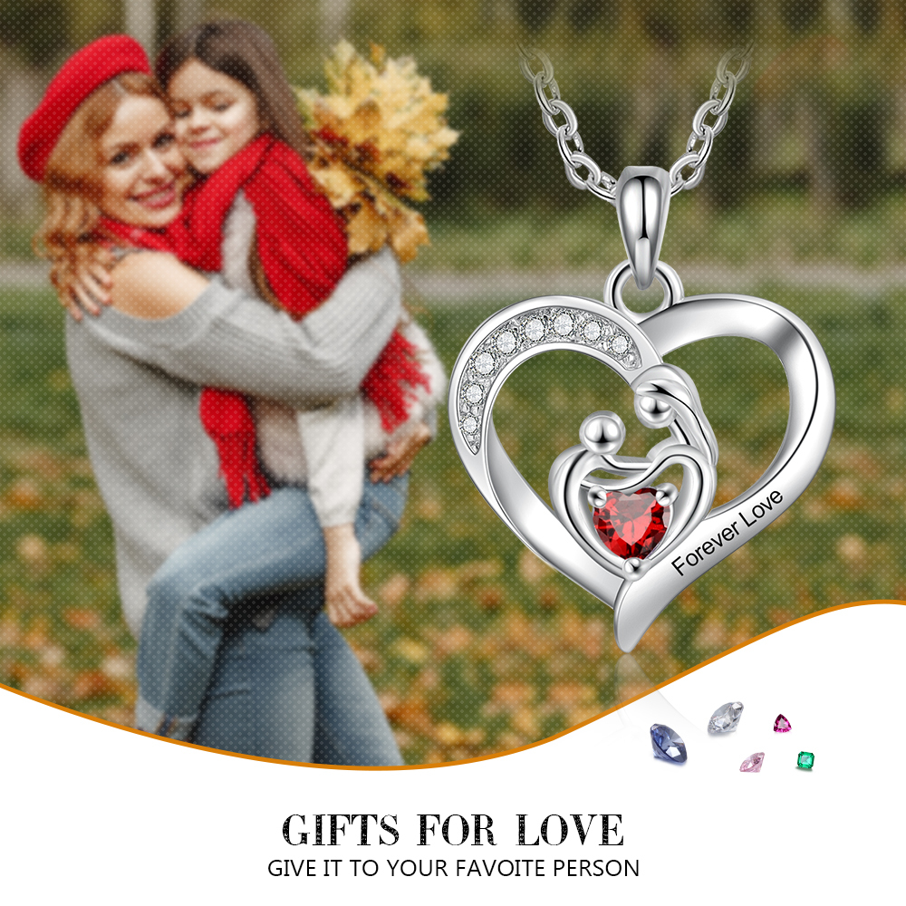 Personalisierte Halskette mit 1 text und 1 Geburtsstein