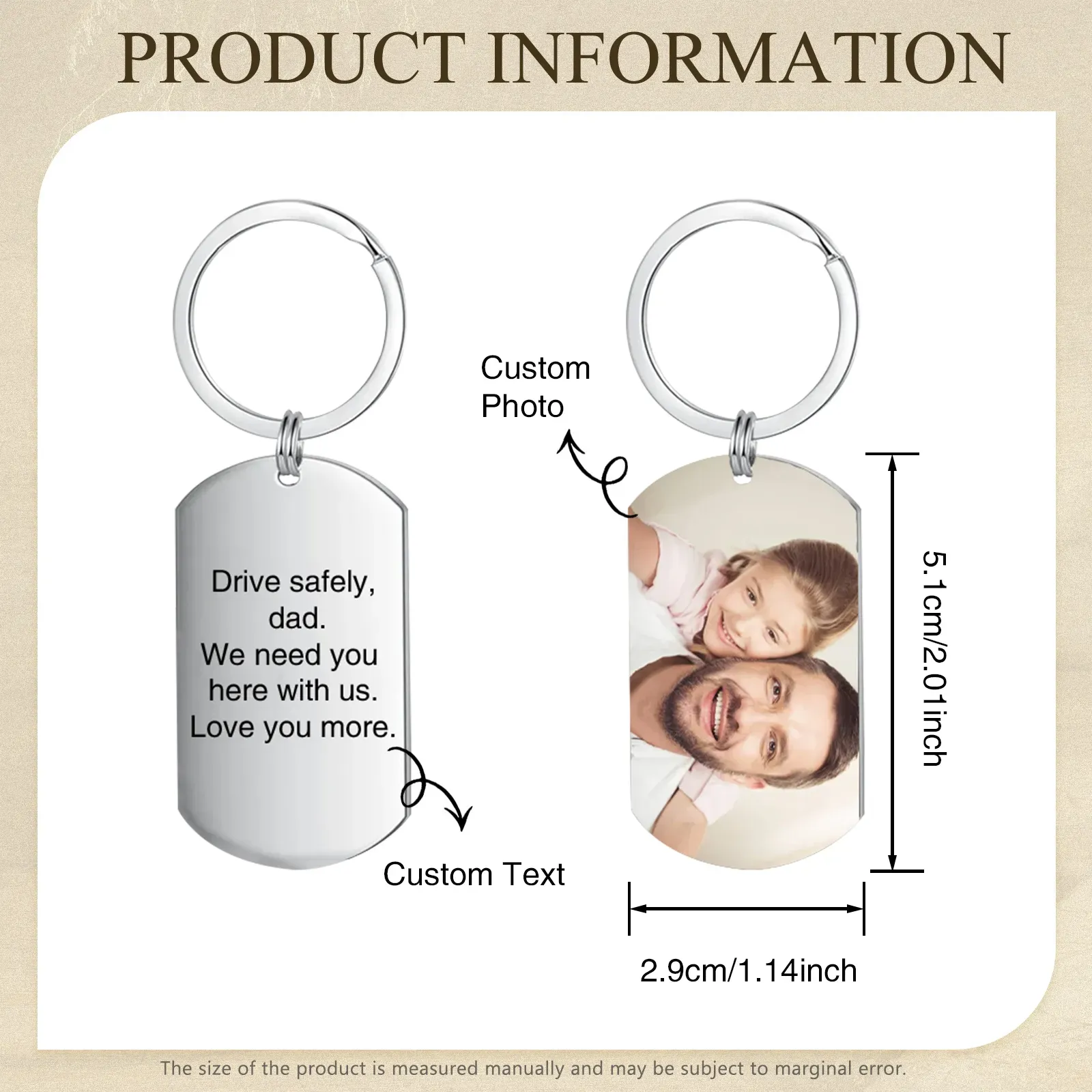 Personalisiertes Foto & Name & Buchstabe Geldbörse & Foto & Text Schlüsselanhänger & Stift Geschenkpackung Geschenkset für Opa