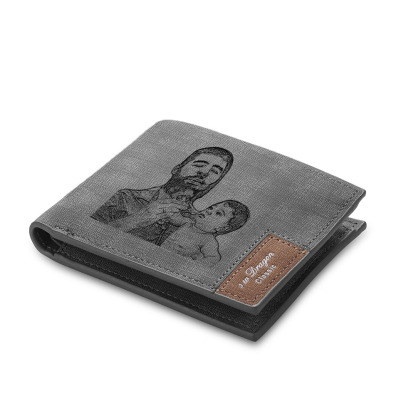 Benutzerdefinierte Foto & Name Geldbörse - Brieftasche für Männer 