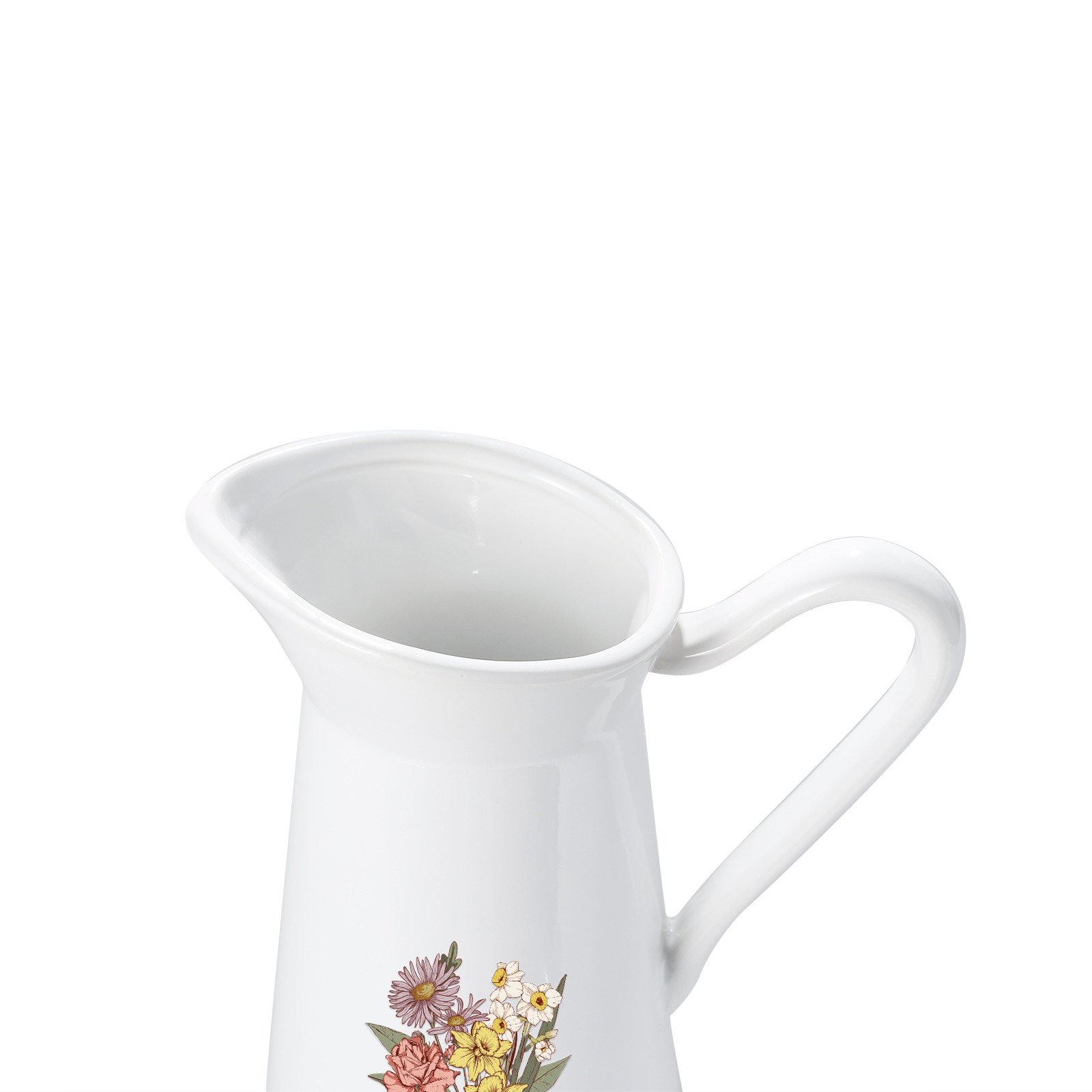 Personalisierte 4 Namen & Geburtsblumen & Text Gießvase mit Henkel Familie Vase