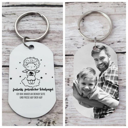 Personalisierbares Foto & Name-Ich bin immer an deiner Seite und passe auf dich auf-Schutzengel Schlüsselanhänger