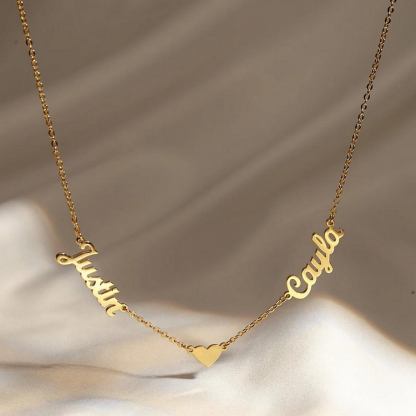 Personalisierte 2 Namen mit Gravuren Herz Halskette