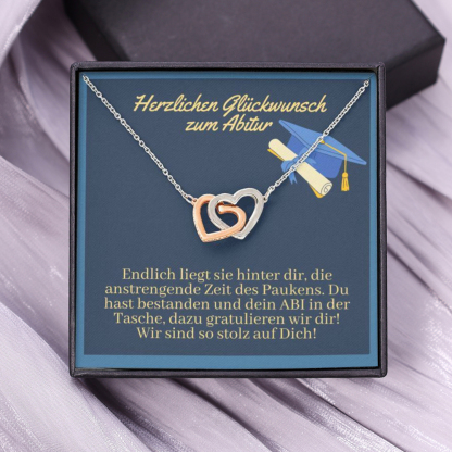 Kettenmachen 925 Sterling Silber Herz Halskette-Herzlichen Glückwunsch zum Abitur Wir sind so stolz auf Dich-Geschenk mit Nachrichtenkarte 32.59