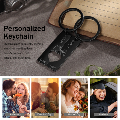 Personalisierte Partner-Schlüsselanhänger mit individueller Gravur im 2er Set - Herz Vereinbarung