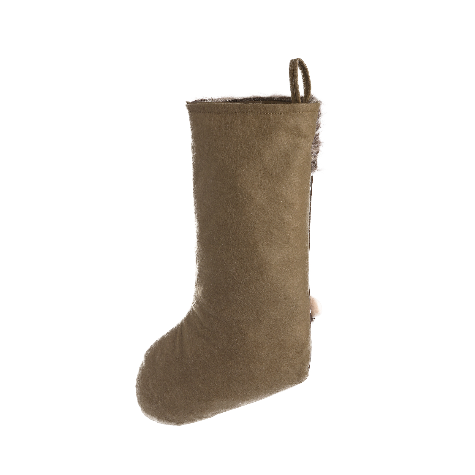 Personalisiert LED kleine farbige Lichter Weihnachtsstrumpf Holzoptik mit 1 Name