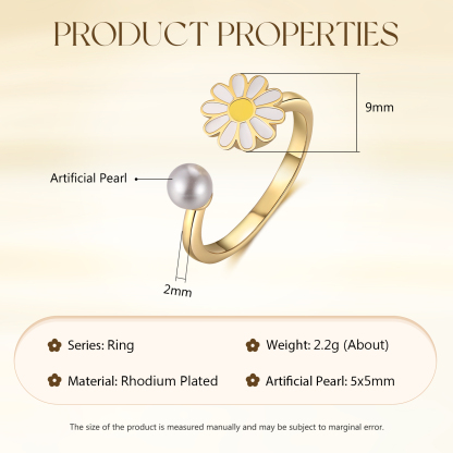 Gänseblümchen Offener Ring- An Meine Tochter- Geschenk mit Nachrichtenkarte