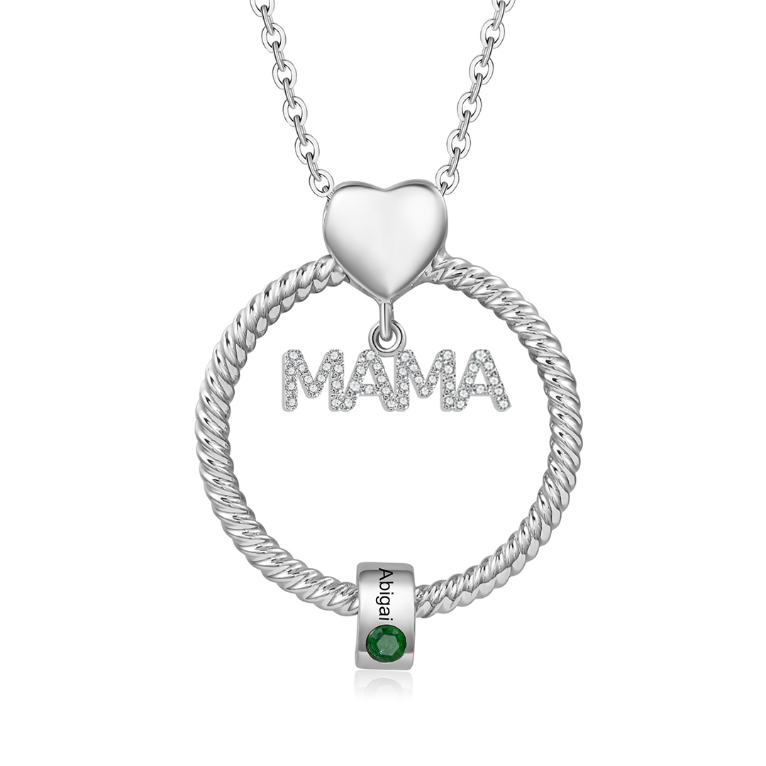 Personalisierte 1-5 Name Gravur MAMA Halskette mit 1-5 Geburtsstein