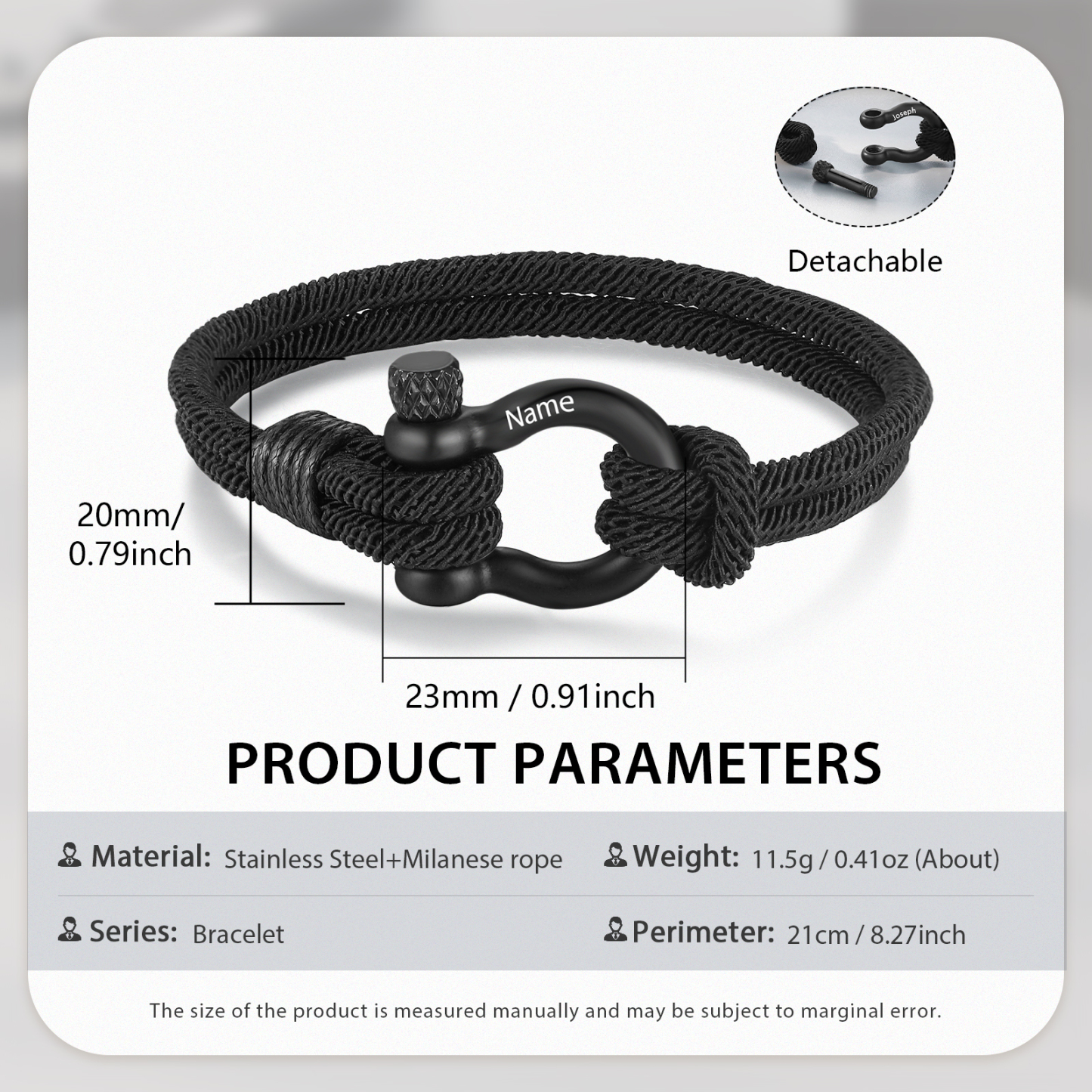 Personalisierbares 1 Name Handseil Armband-An meinen Sohn Glaube an dich selbst-Geschenk mit Nachrichtenkarte Kettenmachen