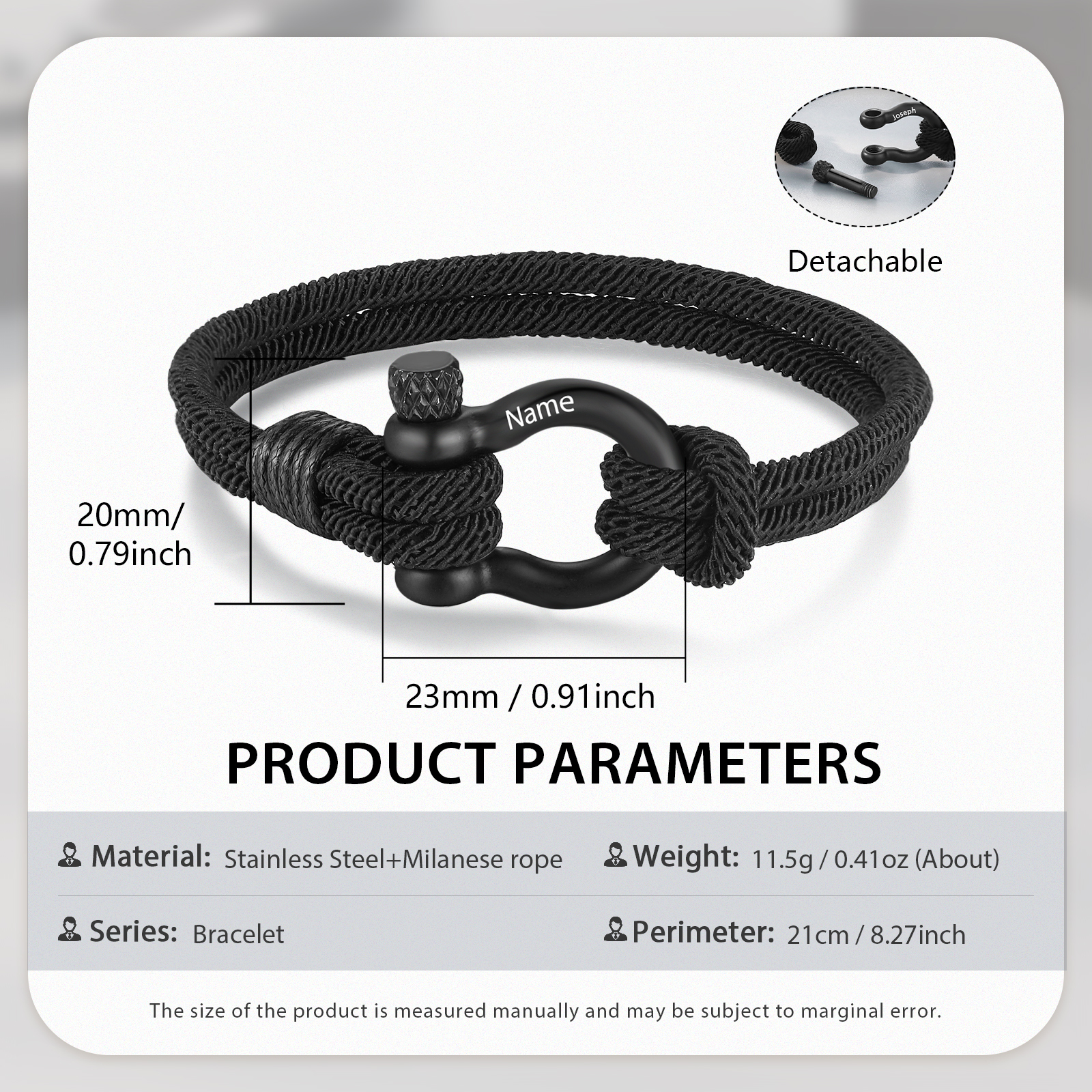 Personalisierbares 1 Name Handseil Armband-An meinen Sohn Glaube an dich selbst-Geschenk mit Nachrichtenkarte Kettenmachen