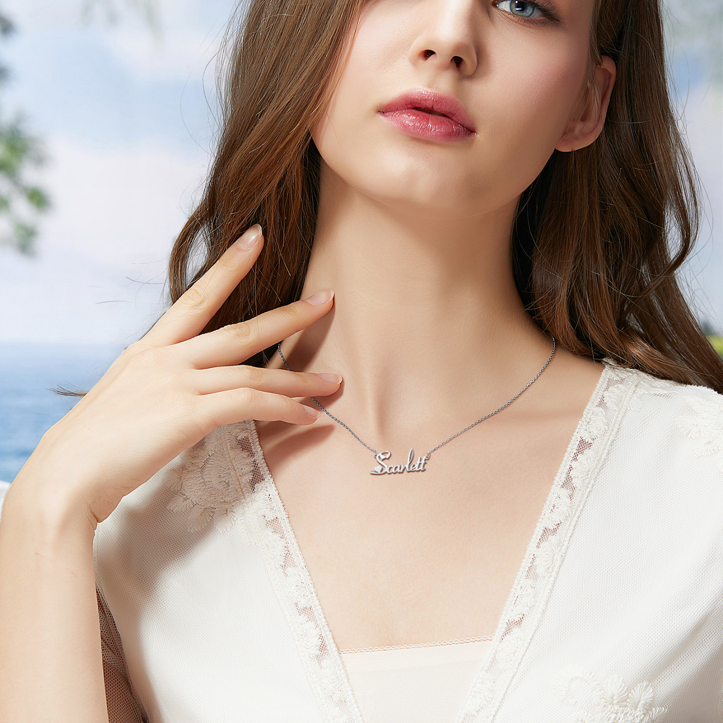 925 Sterling Silber Personalisierbare 1 Namensgravur Halskette Schmetterling