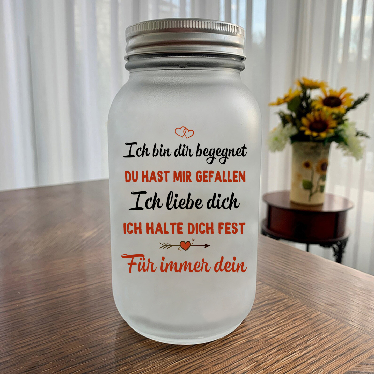 Personalised Couple Solar Mason Jar