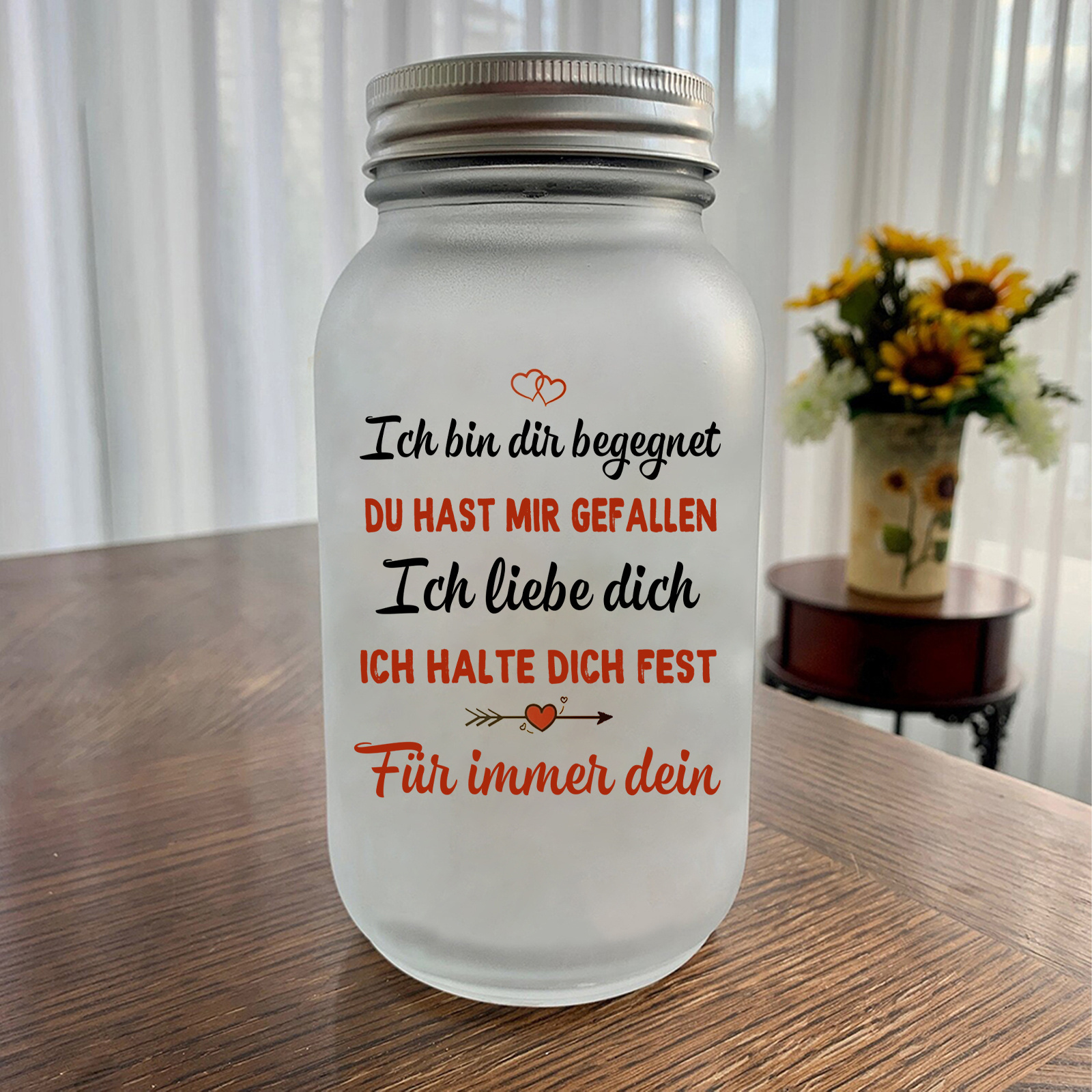 Personalised Couple Solar Mason Jar