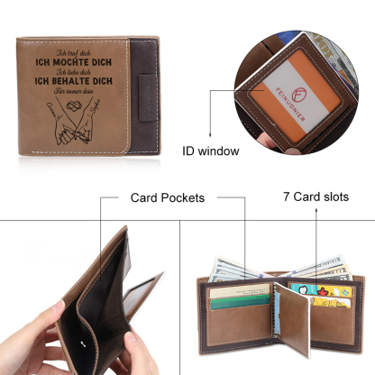 Personalisierte Kalender-Leder-Geldbörse für Männer – Geschenk für Paare