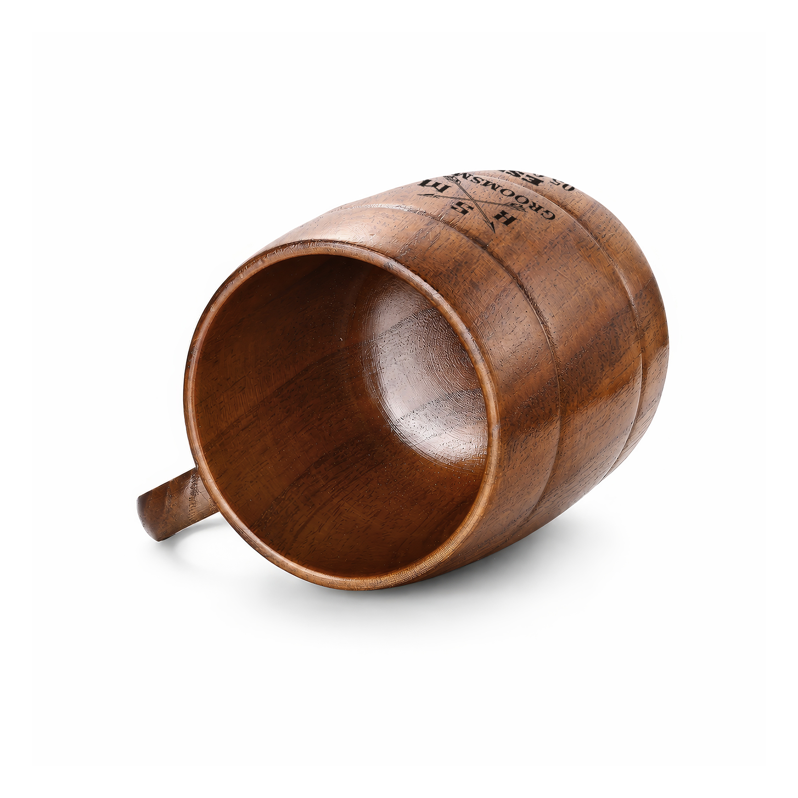 Personalisierter Bierkrug aus Holz mit Namen und Initialen Geschenk für Papa Bierliebhaber und Grillmeister