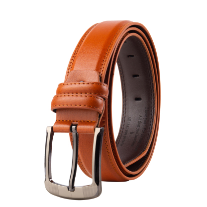 Personalisierter 1 Text Gelb Schwarz Braun Herren Ledergürtel - Gesche