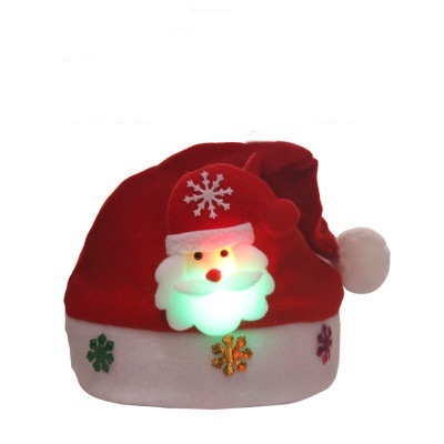 Leuchtende Weihnachtsmütze mit Santa-Motiv