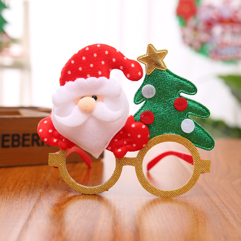 Weihnachtskinderbrille mit Weihnachtsmann & Rentier Schneemann-Motiv-