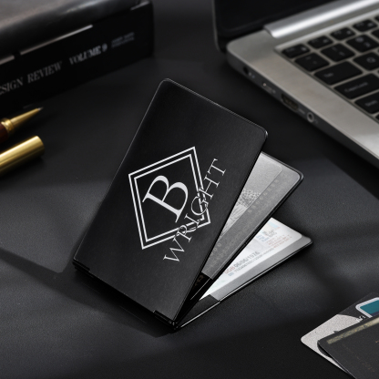 Herren Personalisierte Name & Buchstabe Kreditkarten Etui aus Metall in 3 Farben & 9 Stile