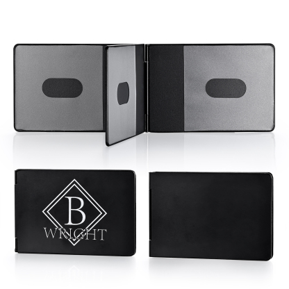 Herren Personalisierte Name & Buchstabe Kreditkarten Etui aus Metall in 3 Farben & 9 Stile