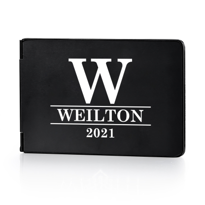 Herren Personalisierte Name & Buchstabe Kreditkarten Etui aus Metall in 3 Farben & 9 Stile