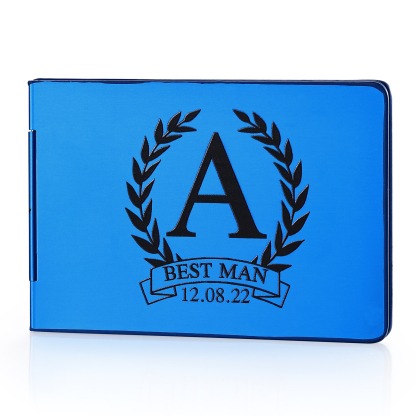 Herren Personalisierte Name & Buchstabe Kreditkarten Etui aus Metall in 3 Farben & 9 Stile