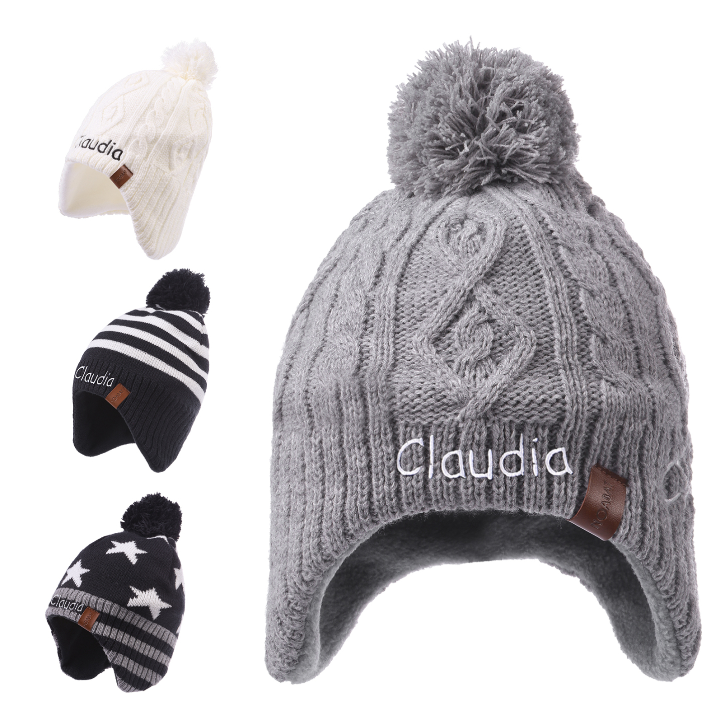 Personalisierbarer Name Strick Stickerei Beanie Mütze – In 4 Farben erhältlich für den perfekten Winterlook