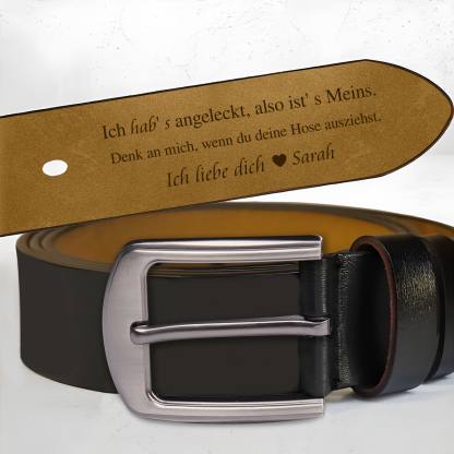 Personalisierter Text und Name Herren Ledergürtel – Perfektes Geschenk für Ihr Ehemann oder Freund
