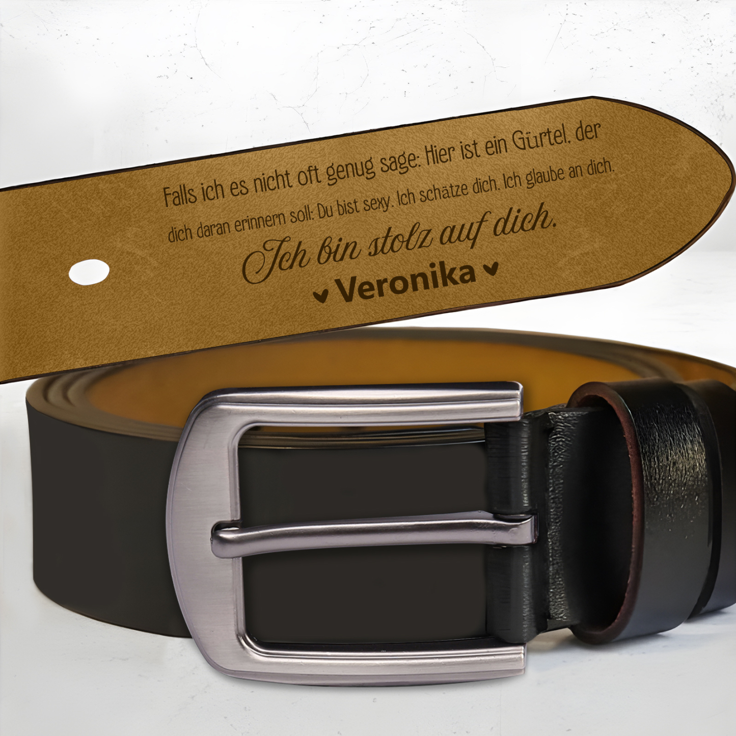 Personalisierte Text und Name Herren Ledergürtel – Perfektes Geschenk